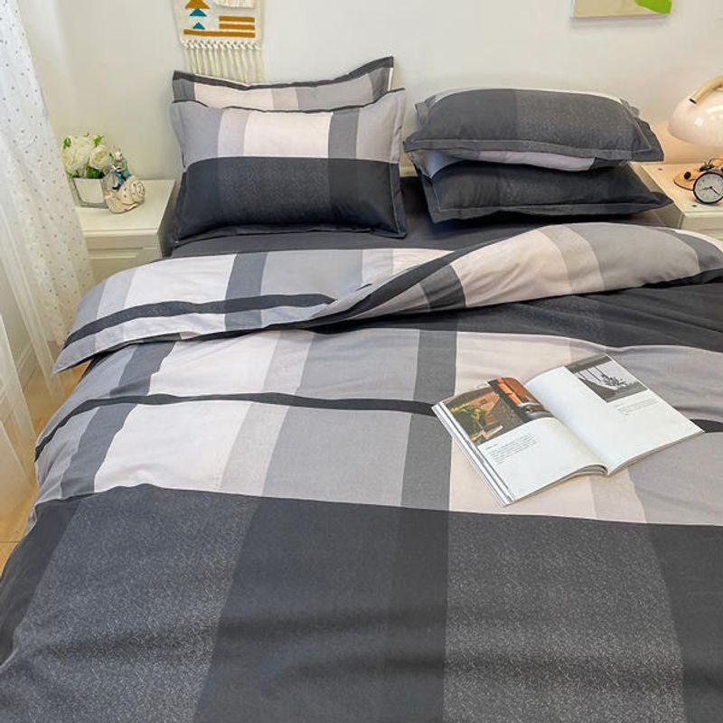 

Student Dormitory Bed Three-Piece Set Men s and Women s Dormitory Single Upper Lower Berth Height Bed Sheets Quilt Cover Four-Piece Set Washed Cotton Single quilt cover: 1.5*2.0M G Gris