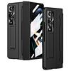 Hinge Stand Cases For Samsung Galaxy Z Fold 4 Fold 3 5g Case Plating Holder Protection Pc Cover Capa With Front Screen Glass