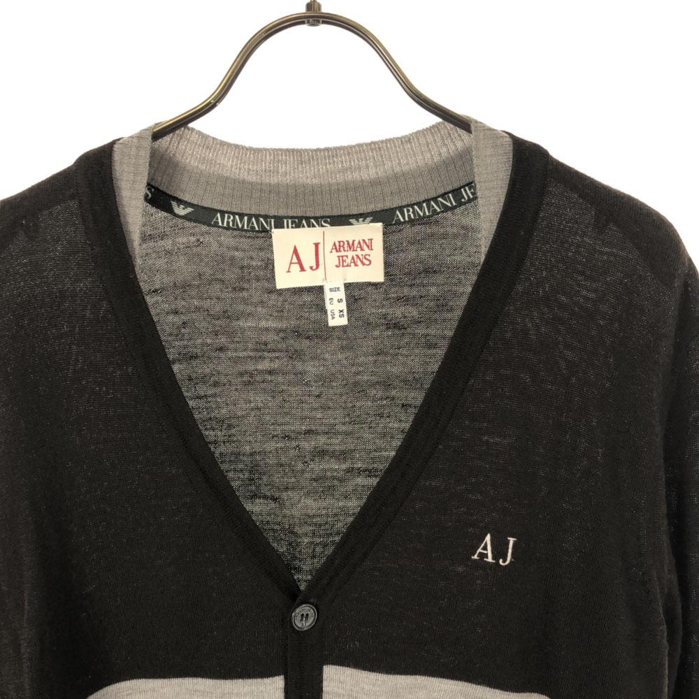Armani Jeans Wool Long Sleeve Knit Cardigan XS Brown X Gray Men's Used