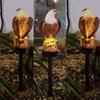 1 lámpara LED de jardín con forma de águila alimentada por energía solar, decoración de iluminación exterior de resina, lámparas de césped para patio y jardín, decoración festiva de paisajes