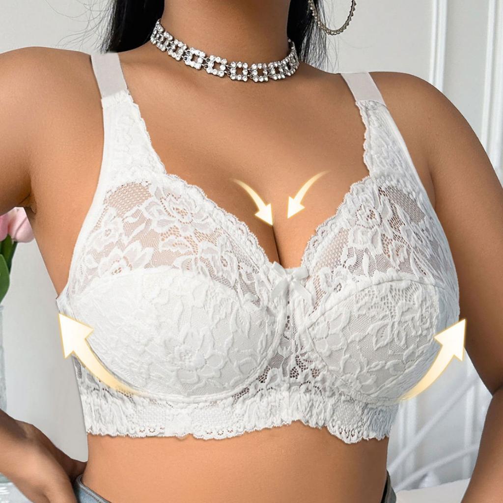 Styl Czystej Pożądliwości Koronkowe Hafty Wygodna Bielizna Boczne Podparcie Duży Rozmiar Seksowny Biustonosz