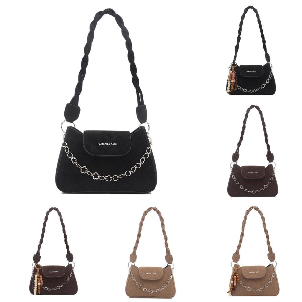 Street Style Small Chain Shoulder Bag With Magnet Closure For Daily Use