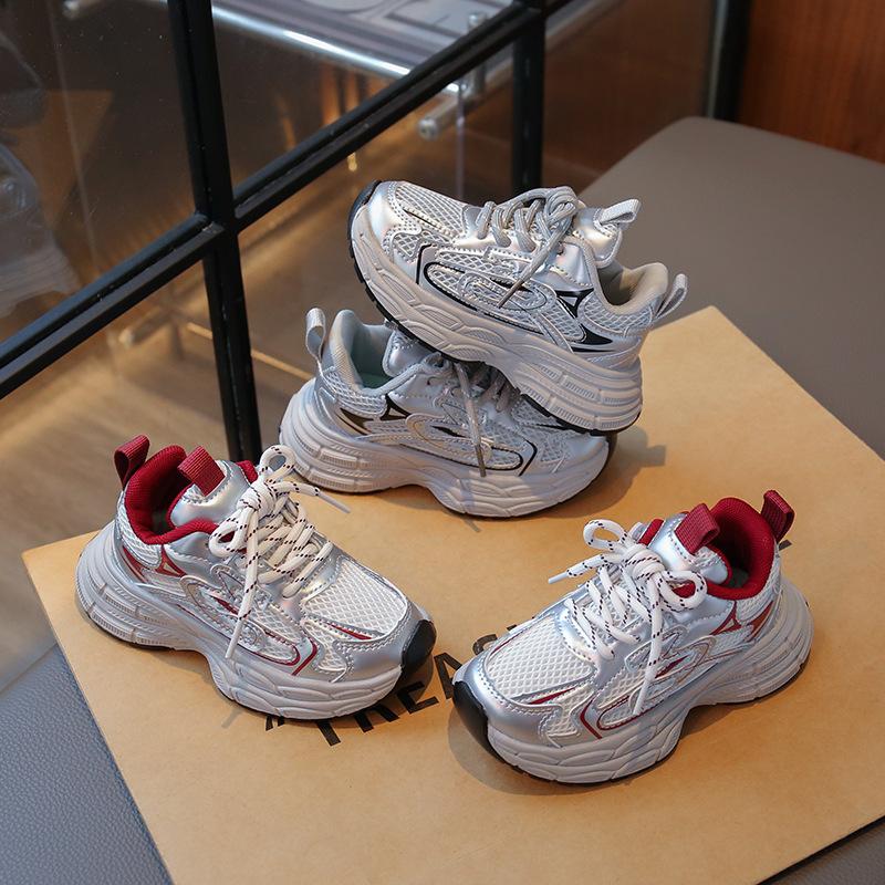 Girls' sneakers 2025 spring and autumn new children's lightweight dad shoes boys' mesh breathable running shoes trendy brand