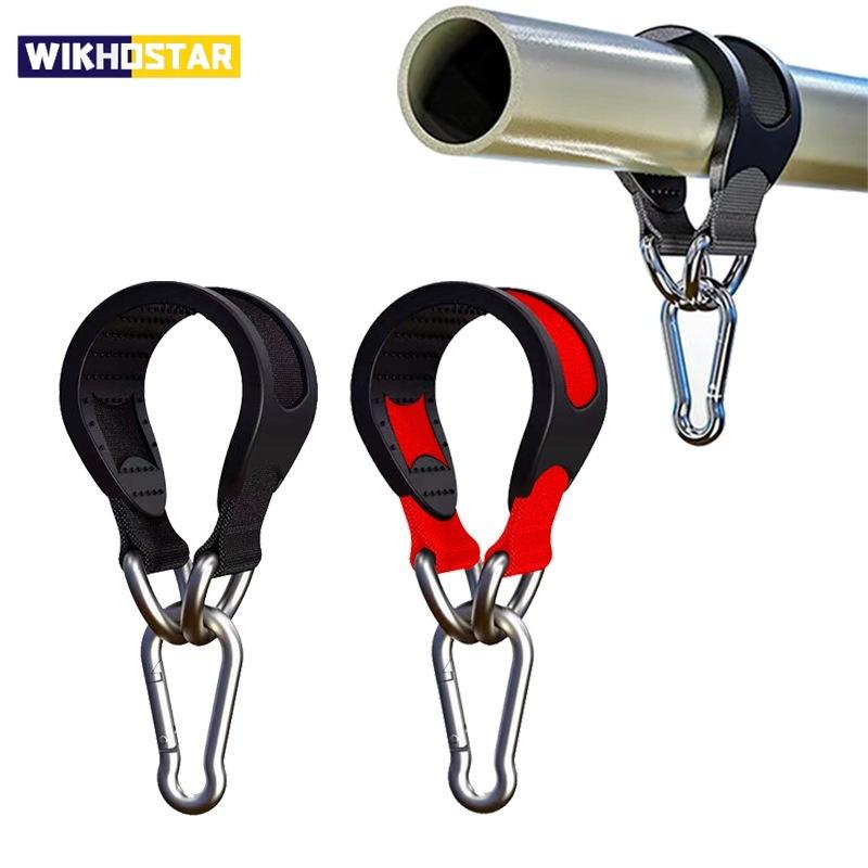 2Pcs Nylon Sling with Metal Hook - Versatile Gym Accessory for Sandbags, Boxing, and Hammocks, Black, Nylon Strap, Gym Equipment |   Durable Fitness