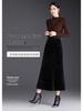 Black Velvet Sequin Fishtail Skirt - 2026 Spring High-Waisted Bodycon Skirt for Commuting