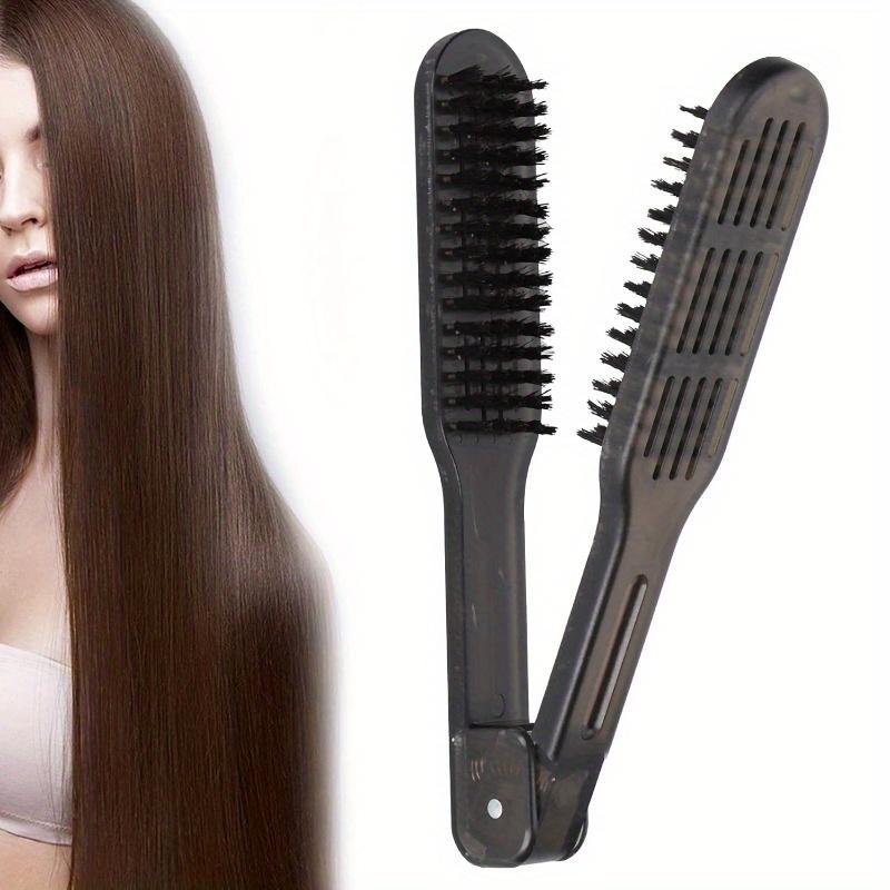 1Pc Double Brush for Hair Straightening Clamp Brush for Straightening Hair Hair Styling Clips for Smoothing and Straight Hair Styles