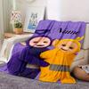 Teletubbies Purple And Yellow Tinky Winky And Laalaa Themed Blanket Personalized Name Soft Warm And Versatile For Sofa Bed Office And Travel Machine