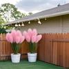 1pc 5 Heads Large Realistic Pink Artificial Foxtail Grass Plants, 31.5inch Tall with Pink Reed Flowers and Green Foliage Bushes - Indoor/Outdoor Use
