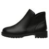 European andAmerican Foreign Trade Low-heeled Round-head Short Martin Boots Women's Autumn New Large-size British-style Thin Side Zipper Leather Boots