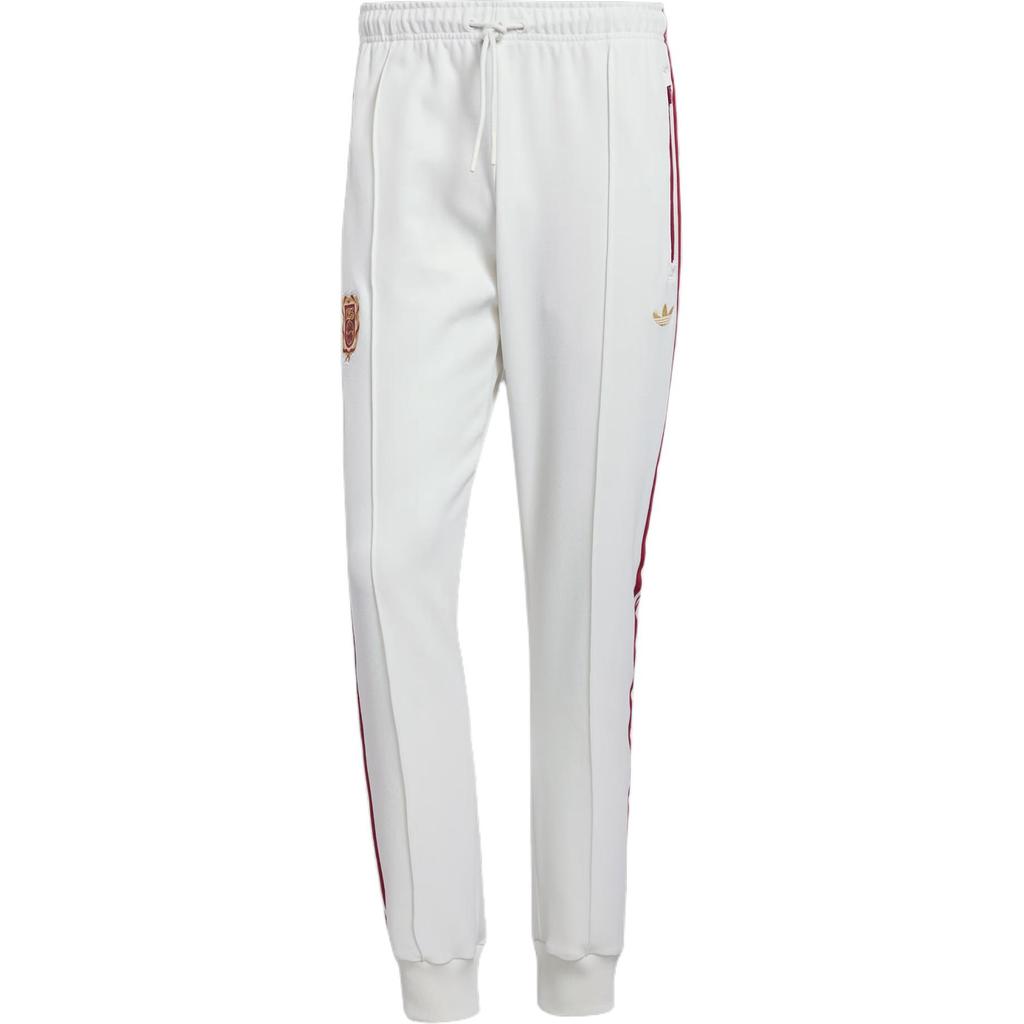 Adidas Originals Striped Mid-Rise Drawstring Slim Fit Retro Sport Spliced Knitted Pants Men Pants Off-White JF0594