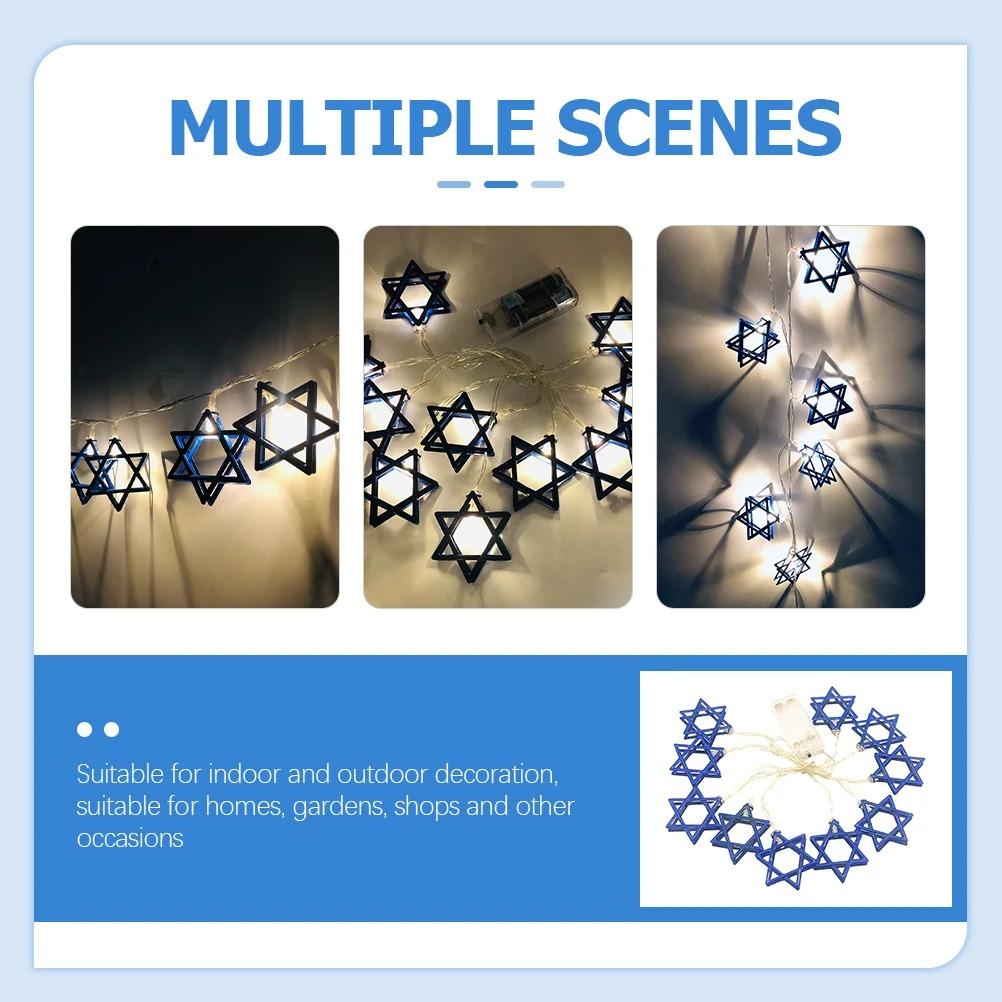 1.65 Meters Hanukkah Star Of David String String 10 Led Lights Hanukkah Festival Decor String Lights Decoration New Gift