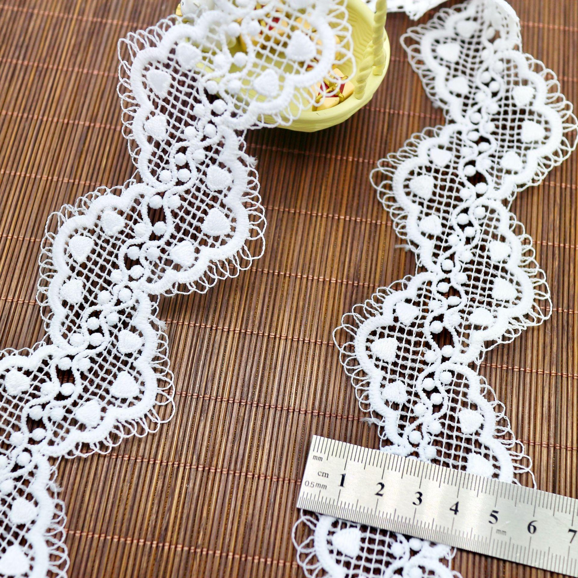 Полая кружевная молочная шелковая кружевная, кружевная полоска с вышивкой, кружево-штрихкод WM81350