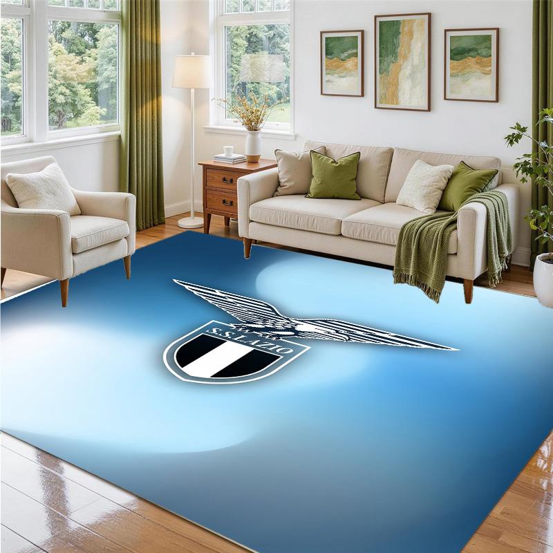 Lazio FC Design Crystal Velvet Rug Soft Decorative Mat for Bedroom Entrance