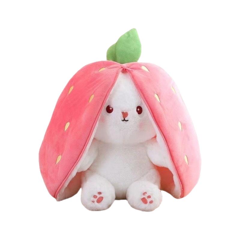 Strawberry Rabbit Carrot Plush Doll Pillow - Children's Gift