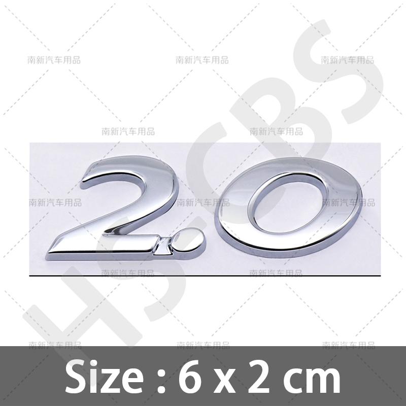 

Car 3D Metal Sticker 2.0 Emblem Logo Badge Decals Sticker for 207 307 308 407 408 508 3008 4008 5008 607 807 Car Styling срібний