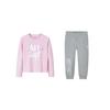 Casual Sports Suit Simple Comfortable Round Neck Long Sleeve Elastic Waist Long Pants Kids Suits Cherry-Blossom-Pink N32512372GS-003