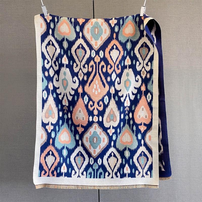 Soft Faux Cashmere Scarf Women With Paisley Warm Thick Wrap Shawl Winter