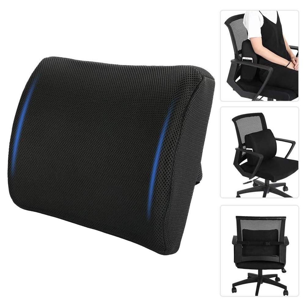 Black Back Pillow Rebound Memory Foam Pillow Car Chair Back Seat Rest Cushion