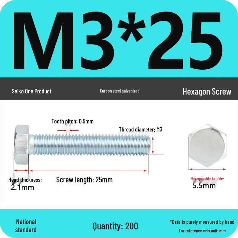 8.8 Grade Galvanized Hex Head Bolt, High-Strength M4-M30