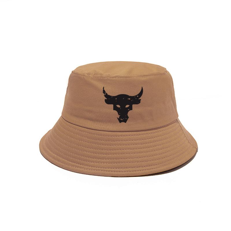Dwayne Johnson Brahma Bull Tattoo Bucket Hats Cool Outdoor Brahma Bull Caps Summer FisherUnisex Hat MZ-440