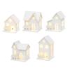 Hand White Wooden House Ornament with In LED Battery Operated Home Decoration