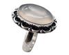White Opal Natural Gemstone Antique Silver Plated Ring US Size-8.75 A 788