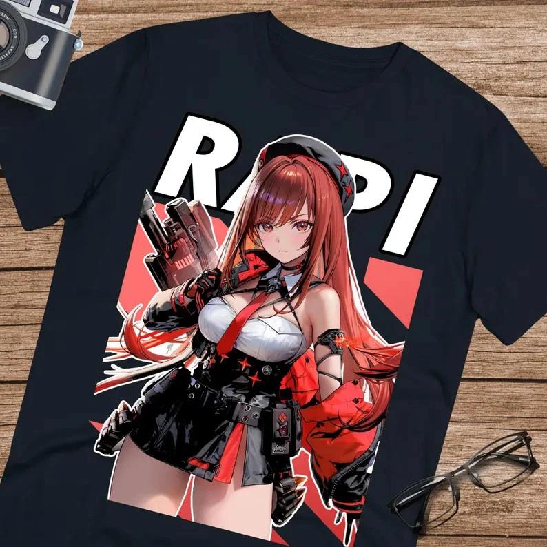 Anime Rapi Red Hood Nikke T Shirt Size S 4XL Black Size S 4XL S