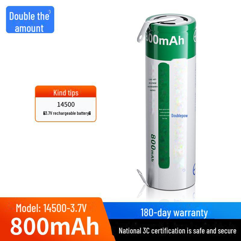 

Двойная литий-ионная аккумуляторная батарея 14500 3,7 В с плоской головкой и ножками для сварки, аккумулятор для бритвы емкостью 800 мАч