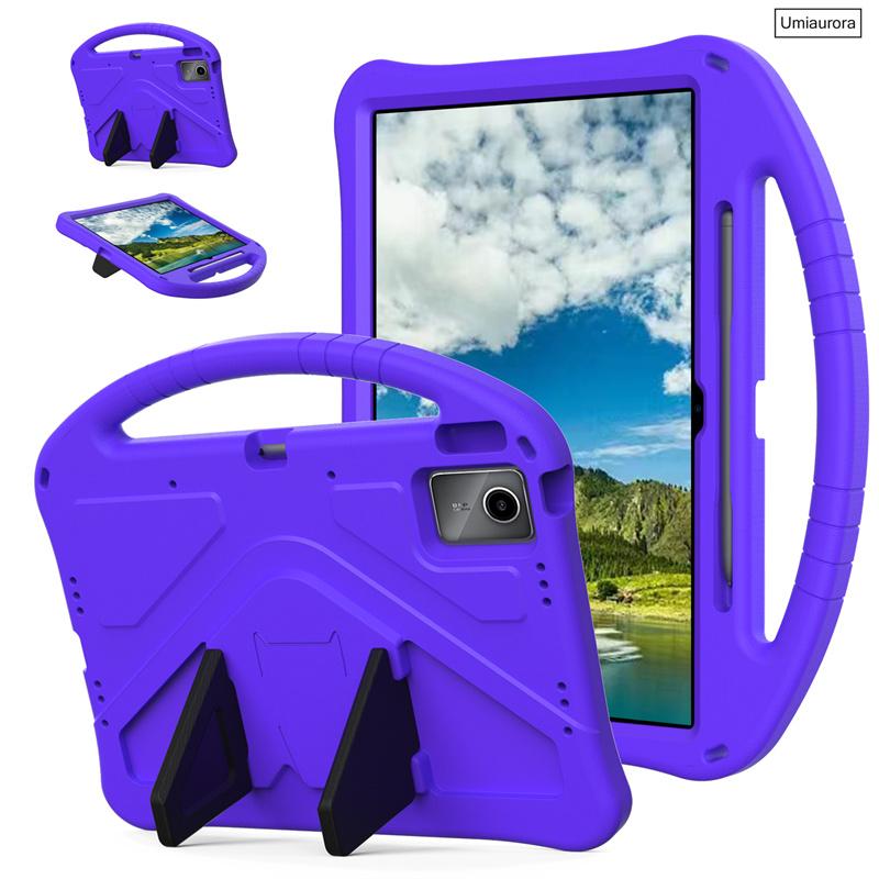 Voor Idea Tab Plus 12,1 inch TB361FU TB361ZU TB365FC Kinder Schokbestendige EVA Tablethoes Cover Draagbare Handgreep Standaard Funda Idea Tab Plus (12.1) paars