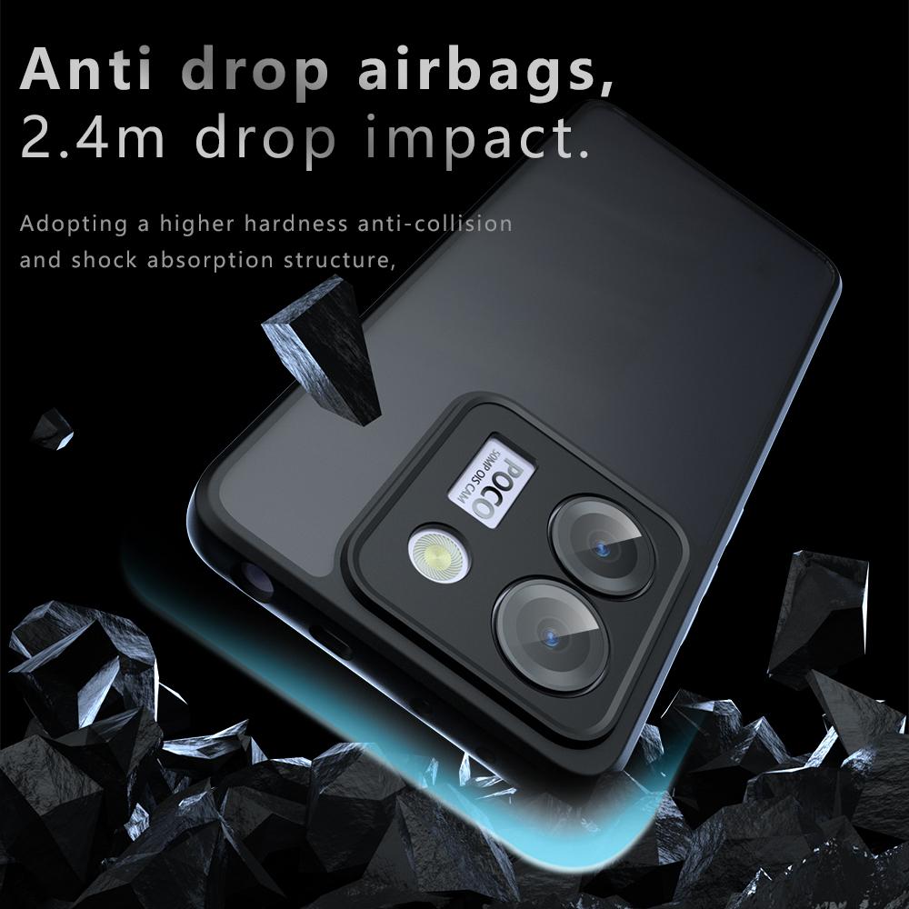 For Xiaomi Poco M7 Pro 5G Case Skin-Touch TPU+PC Matte Phone Shell,Transparent Black