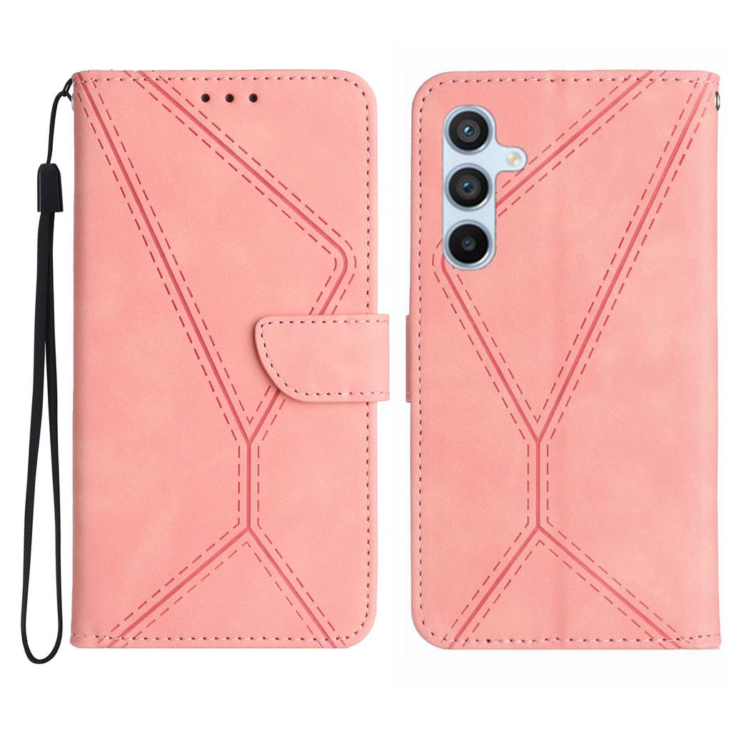 HT05 For Samsung Galaxy A16 5G/A16 4G Phone Case Skin-Touch Lines PU Leather Flip Cover