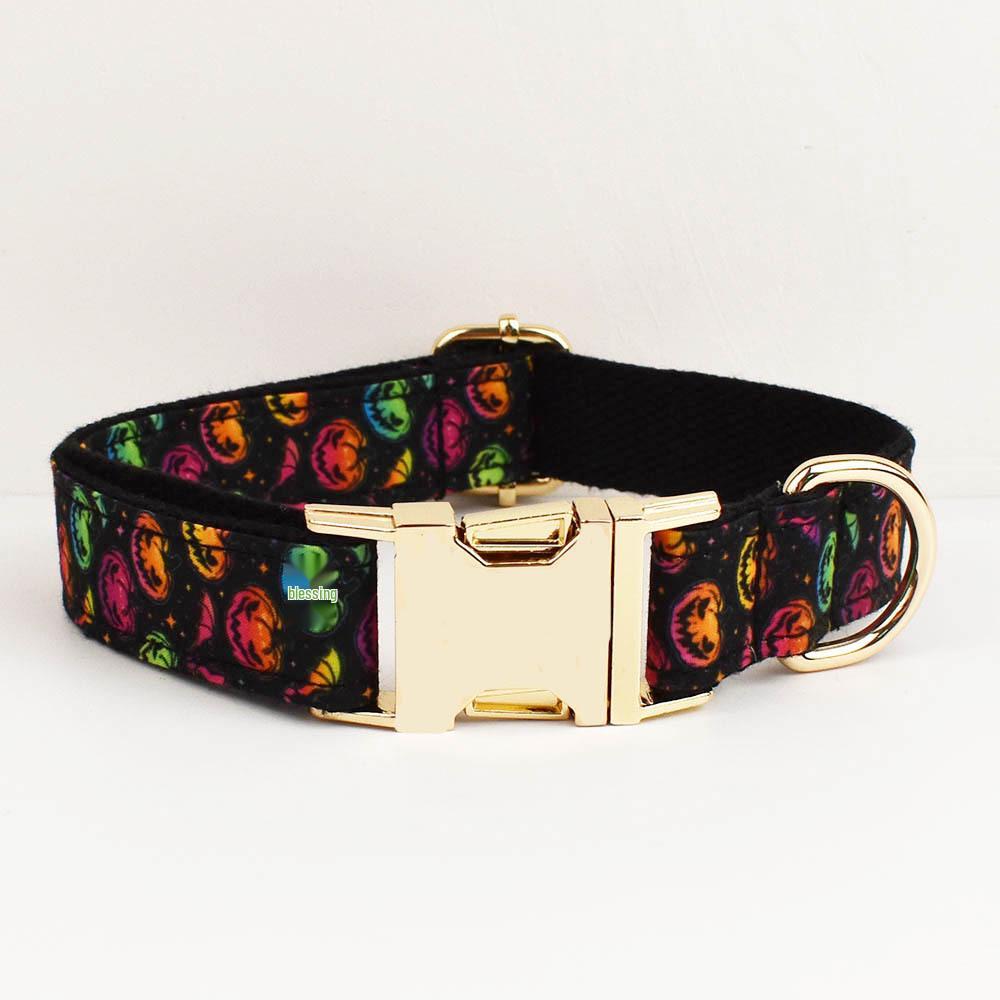 

Halloween Pumpkin Bat Dog Collar and Leash Set XS