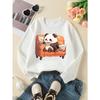 Girls' Crewneck Sweatshirt Cute Panda Relaxing On Couch with Machine Washable, Spring And Autumn, Sportswear And Casual Wear