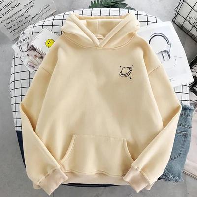 Trend Women Hoodie Pullover Sweatshirt Autumn Cotton Hoodies Men Planet Saturn Print Winter Oversize Clothing Female Top