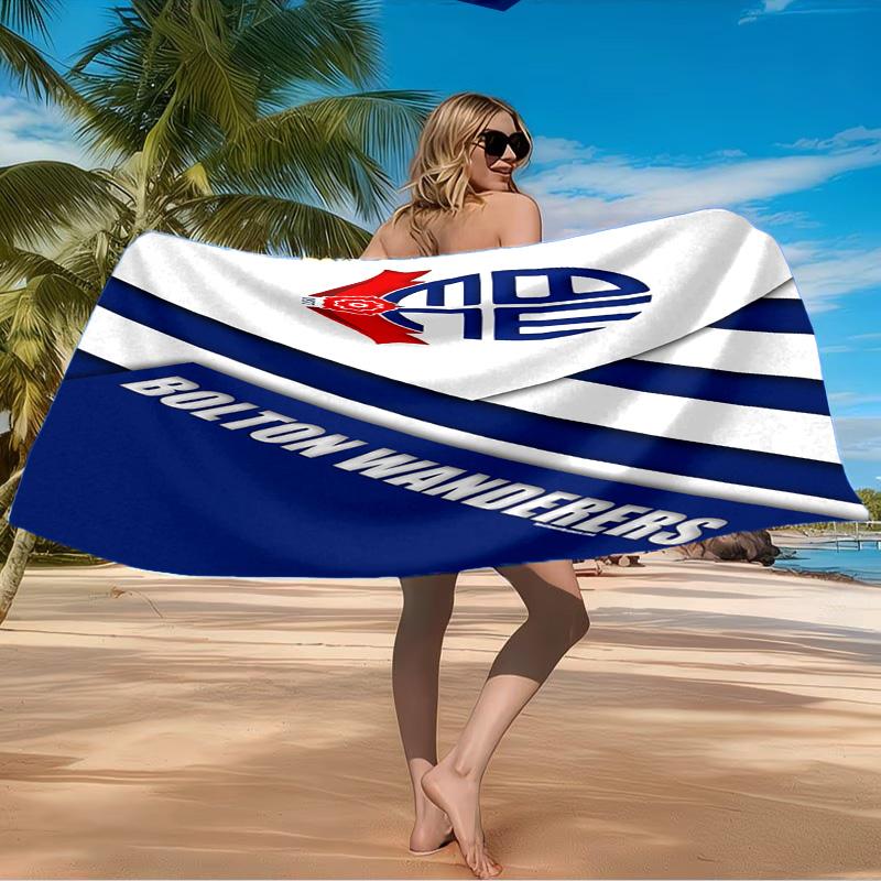 Bolton Wanderers Crest Design Beach Towel Microfiber Beach Towel, Lightweight and Quick-Dry, for Summer Travel, Swimming Pool Fan Birthday Gift