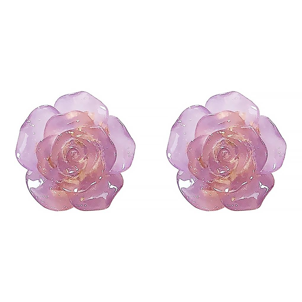 Серьги-пусеты с цветами Женские Девичьи Модные Акриловые Серебристые Серьги-гвоздики Ювелирное украшение Подарок Пятилепестковый цветок