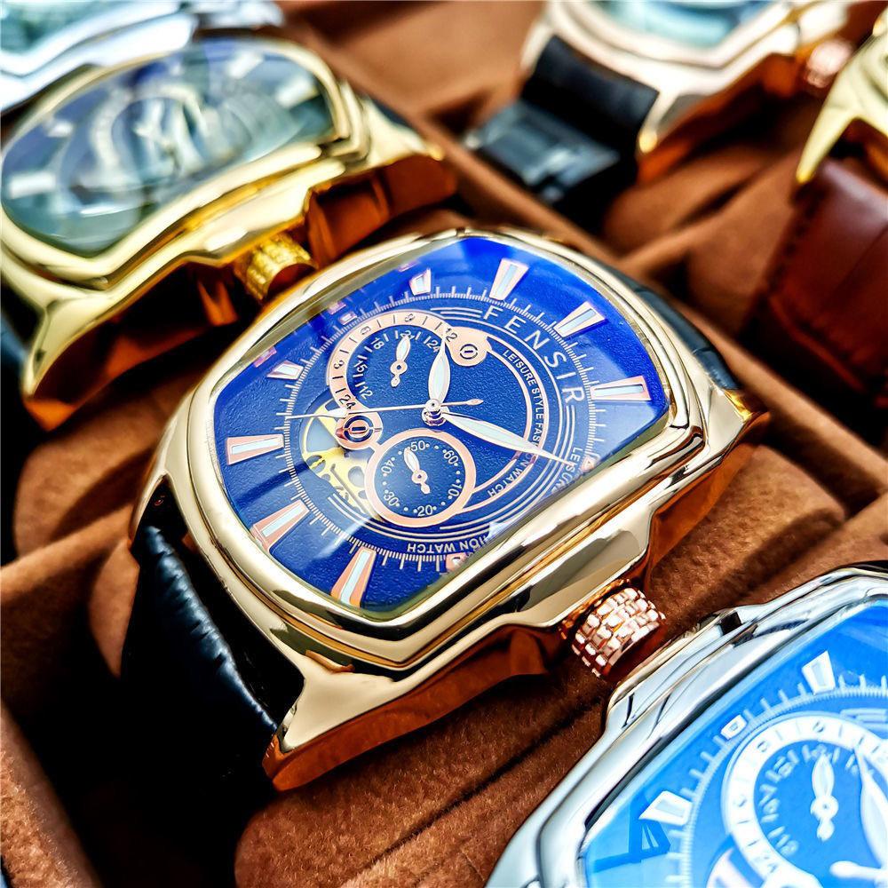 Men's Punk Watch Luminous Calendar Faux Leather Strap Quartz Watch Students Father's Day Gifts