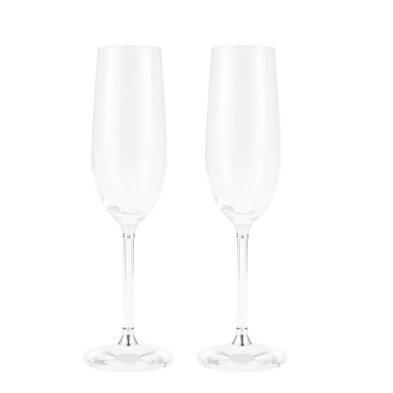 A20F-2Pc Wedding Glasses Personalized Champagne Flutes Crystalline Party Gift Toasting Glass Goblet