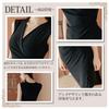 GRAXIA Cabaret Mini Size L Dress, Dress, Cache-Coeur, Sleeveless, V-Neck, Gathered, Asymmetrical, Women's, Black,