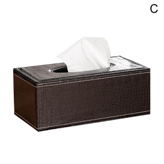Stylish Faux Leather Napkin Holder Home Car Tissue Case Box Paper Storage Pouch