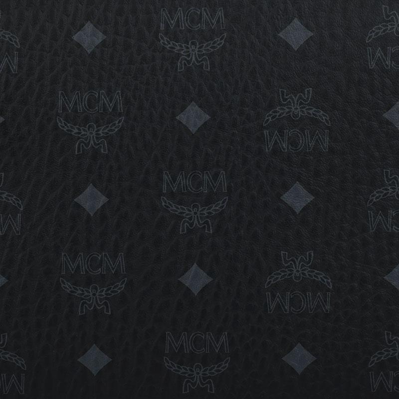 New MCM München Coated Canvas With Nappa Leather Trim Tote Bag, Shopping Bag, Shoulder Bag, Handbag Large Women's Black MWTCSBO02BK001