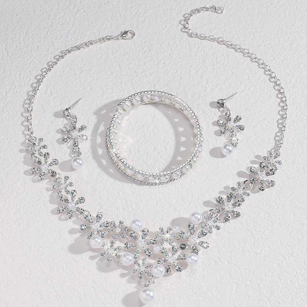 Middle East Simple Fashion Necklace Earrings Popular Necklace Two-Piece Wedding Bridal Jewelry Wedding Accessories