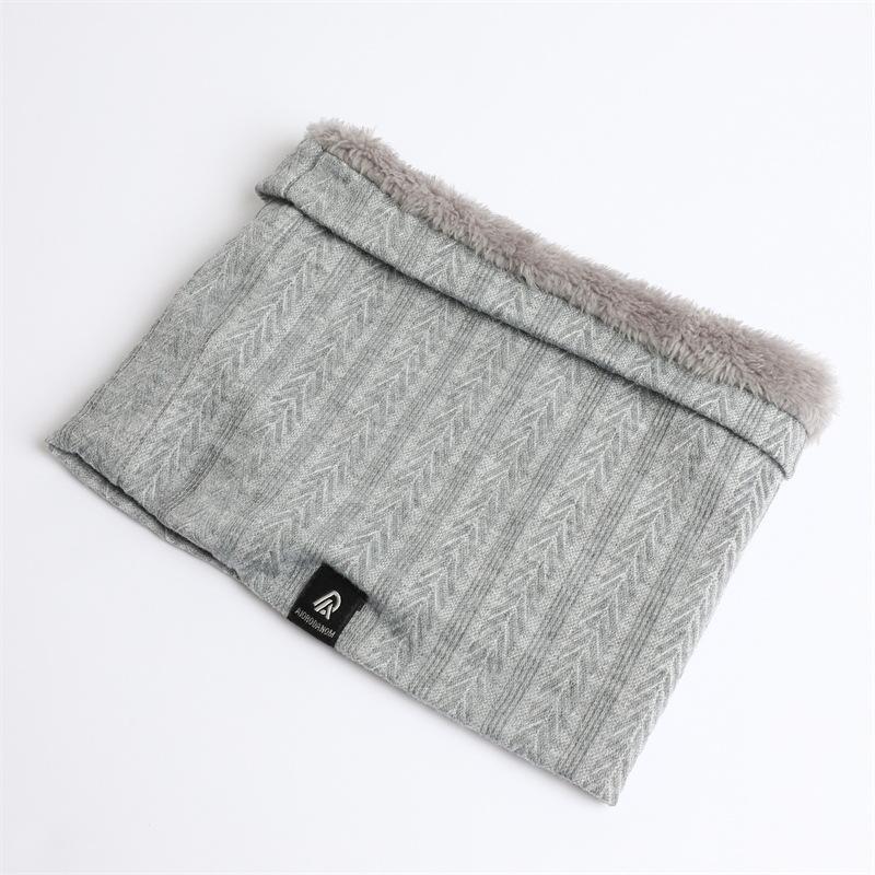 Men'S And Women'S Autumn/Winter New Striped Knitted Scarf Versatile Set Head Protection Neck Cover Thick Warm Neck Cover Scarf Outdoor