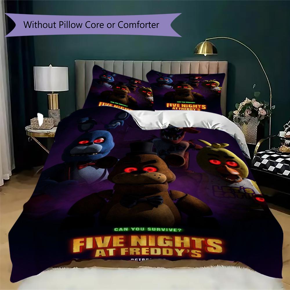 Five Nights Terror Freddy'S Threepiece Set 1 Duvet Cover 2 Pillowcase Without Core Without Core Duvet Cover And Pillowcase