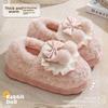 Fashion Fashion Cute Pretty Bow Women Slippers Indoor Winter Soft Sole Exquisite Warm Graceful Causal Quality Comfy Flat Cotton Slippers