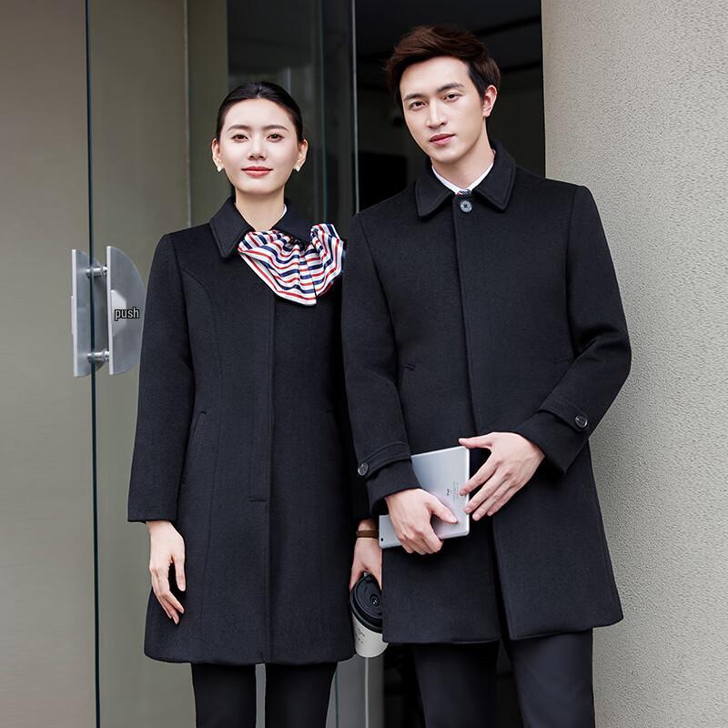 Trueman Unisex Mid-Length Wool Blend Overcoat