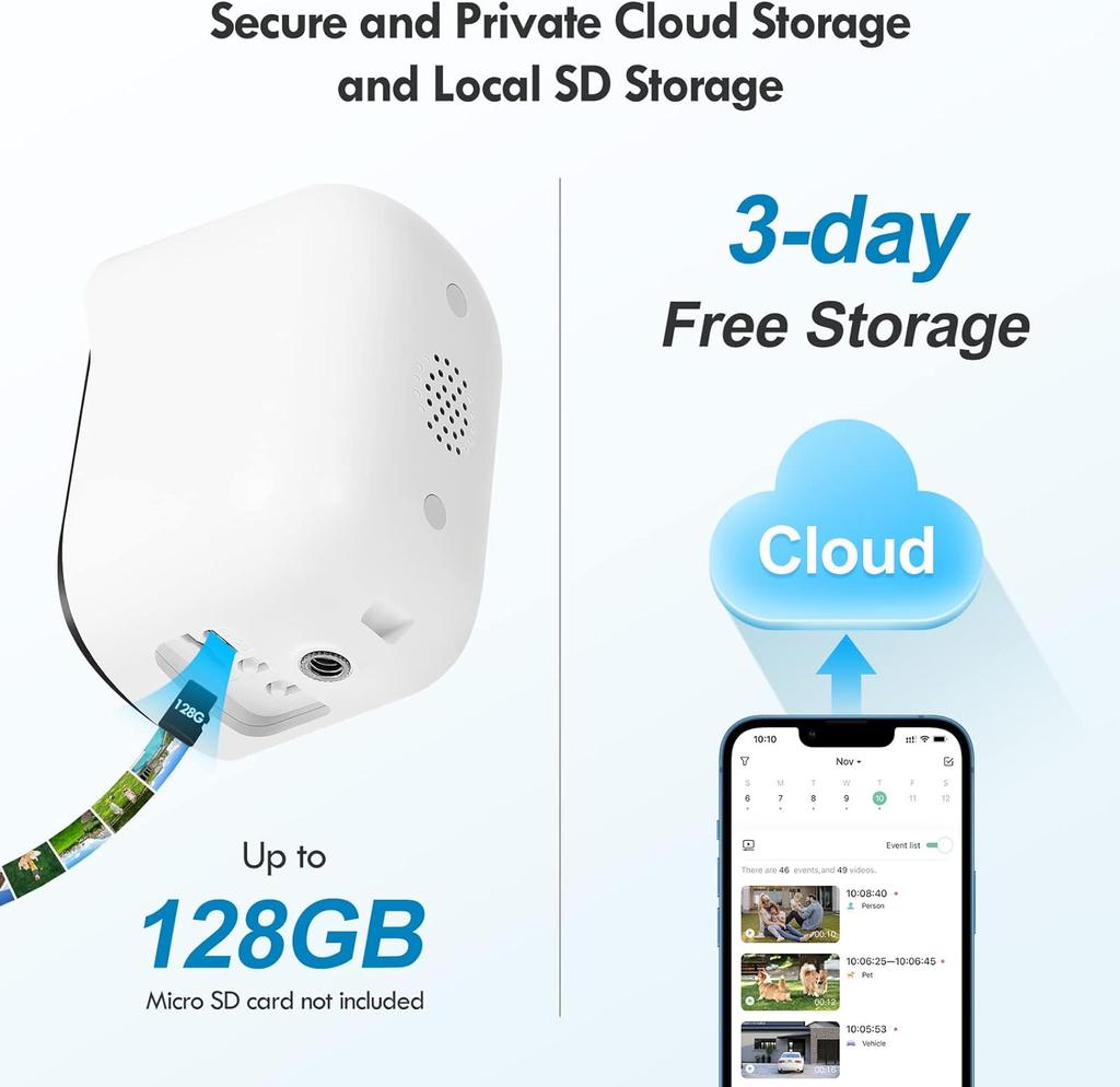 Outdoor Wifi Camera 2k Vicohome X83/wp - Wireless Ip Camera with Solar Panel for Home Monitoring