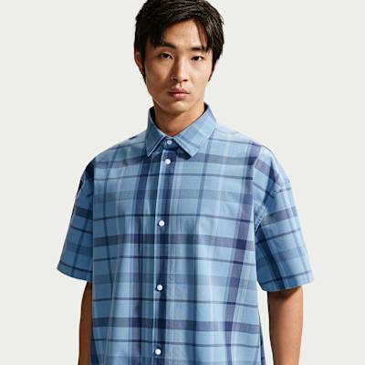 Nike Club Shirts Men s Blue Lapel Moderate S