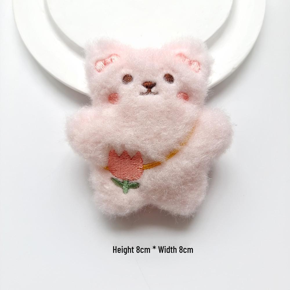 Cartoon Plush Little Bear Pendant Brooch - Cute Doll Decoration for Student Bags