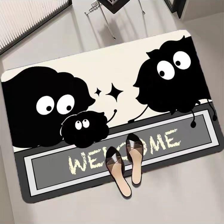 Bathroom Door Diatom Mud Soft Floor Mats Absorbing and Quick Drying Bathroom Foot Mats Big Eyes Series Soft Diatom Mud Foot Mats
